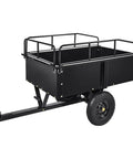 Heavy Duty Steel Dump Cart For UTV Tow Behind Utility Trailer 900 Lbs Capacity 15 Cu Ft with floor and sides shown