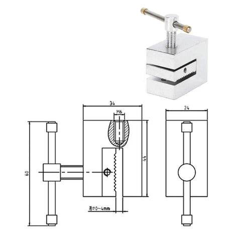 Beefy 500N Straight Single Tooth Clamp In Stainless Steel Push Pull Force Fixture For Tensile Testing, 4mm Opening, Rock Solid Clamp Strength, Durable Construction, Easy Operation, Perfect For Lab Tensile Tests. stainless steel clamp with 4mm opening