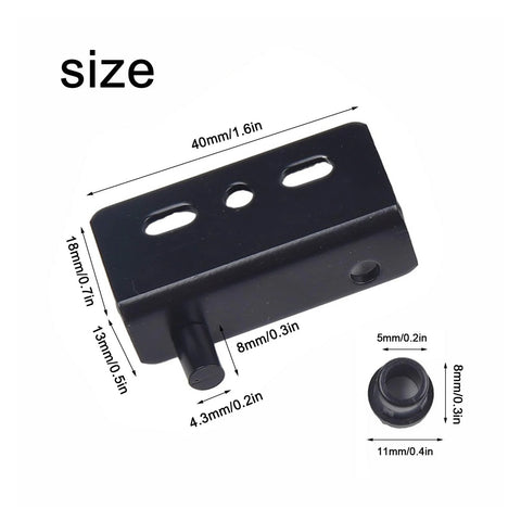 2 Pack Heavy Duty Hidden Pivot Door Hinges With Bushing shown with dimensions, black finish for wooden doors and drawers.