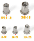 Stainless Steel Rivet Nuts Kit 77 Pcs Five Sizes 8-32 10-24 1/4-20 5/16-18 3/8-16 Threaded Insert Nutserts Rivnuts For Automotive