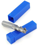 Two blue plastic end-mill storage cases with a silver 1/2-inch, 4-flute square end mill displayed