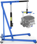 1.5 Ton Hydraulic Engine Hoist With Telescoping Boom Shop Crane For Garage And Warehouse Use 3000 Lb Capacity 4 Heavy Duty Casters Cherry Picker