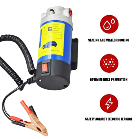 Professional 24V Electric Oil Pump 100W Fast Fluid Transfer Compact Design Lightweight Aluminum And Cast Iron Build For Garage Maintenance Safe Mess Free Transfer Of Fuels Lubricants And Hydraulic Fluids Reliable Tool
