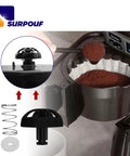 Coffee maker replacement brew basket spring-loaded stopper kit; black plastic cap, coil spring