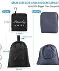 2 Pack Travel Laundry Bags With Handles And Aluminum Carabiner Dirty Clothes Organizer For Travel Camp Gym And Students Upgraded With Hanging Hooks Lightweight Yet Sturdy 24 By 21 Inches size comparison