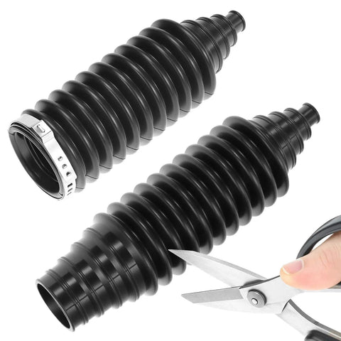 Universal Car Inner Tie Rod Boot Kit With Clamp Pliers, Cuttable Flexible Silicone Rack Boots, Dust Shield For Steering Rack And Pinion, Clamps And Ties, Adjustable Size Fits 0.39 To 1.77 Inches with cutting scissors