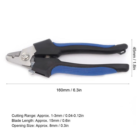 Pro Grade High Carbon Steel Thin Tube Pliers For Tight Space Repairs 160mm with PVC grip, dimensions shown next to pliers.