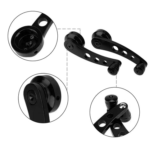 Upgrade Your Ride With These Heavy Duty Billet Aluminum Window Handle Cranks Silvery Fit For Most Cars Replaces Old Winder Kits Durable Anodized Finish Auto Interior Parts, black pair