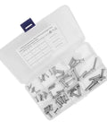 T Shape Stainless Steel Clevis Pins Set In 12 Sizes With Single Hole Flat Head M3 M4 M5 Assortment Kit in storage box