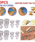 Wood Dowel Marker Pins Set 10 Pc Steel Dowel Center Points For 6mm 8mm 10mm 12mm Holes shown with usage examples