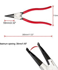 11 Inch Lock Ring Pliers For Removing And Installing Retaining Rings Circlip Gearshift Rings Angle Tip Pliers With Anti Slip Plastisol Grips