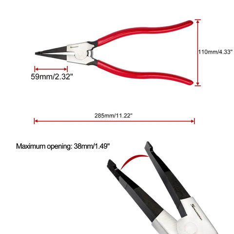 11 Inch Lock Ring Pliers For Removing And Installing Retaining Rings Circlip Gearshift Rings Angle Tip Pliers With Anti Slip Plastisol Grips