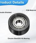 Top Shelf Four Pack Double Shielded POM Roller Bearing Guides featuring heavy duty nylon material with chrome steel bearing.