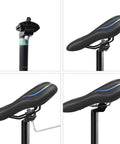 Built To Last 25.4mm By 300mm Aluminum Bike Seat Post with attached saddle for MTB and BMX Bikes, showing saddle clamp and frame fit.