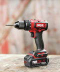 Power Core 20V Brushless Drill Driver with One Half Inch Chuck, shown with 2.0Ah Lithium Battery and Standard Charger
