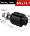 Floating Fisheye Joint Male Thread M12x1.25 And Female Rod End Ball Head For Pneumatic Cylinders Universal Mounting Knuckle Bearing Heavy Duty Industrial Grade One Piece, black metal