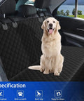 Waterproof Dog Car Seat Cover For Back Seat Universal Nonslip Protector For Armrest And Seat Belt Durable Soft Backseat Pad installed