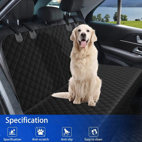 Waterproof Dog Car Seat Cover For Back Seat Universal Nonslip Protector For Armrest And Seat Belt Durable Soft Backseat Pad installed