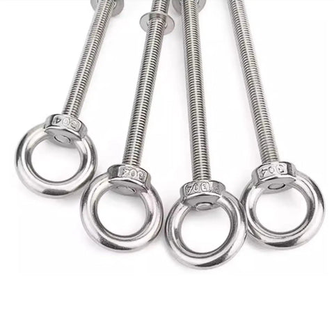 M8 Eyebolt And Nut Kit 4 Pack With Spring And Flat Washers Stainless 304 Construction Lifting Eye Bolt With Extended Hole M8x140