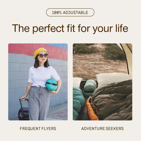Travel And Camping Adjustable Pillow With Compressible Stuff Sack Small 19 By 13 Inch Pillow Medium Firm Memory Foam in use