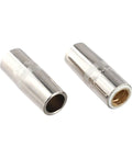 Premium 5-Pack 5/8 Inch Threaded Mig Gas Nozzles For Lincoln Welders 350 Amp Copper Torch Parts Pro Replacement showing metallic nozzles.