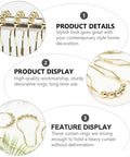 Gold Stainless Steel Shower Curtain Rings 24 Pack With Five Bead Gourd Design Smooth Glide Hooks for bathroom details display