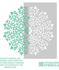 Tree Of Life Mandala Wall Stencil 36 Inch Large Reusable Laser Cut Mylar Template overlay illustration.