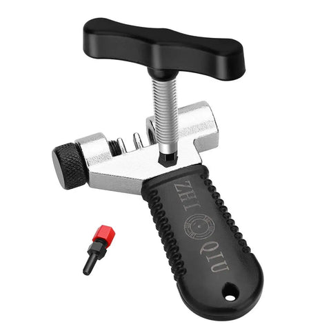 All In One Bicycle Chain Removal And Installation Tool With Chain Hook Universal For Single Speed And Five Through Eleven Speed Chains Industrial Steel K5 Body With Replaceable CRV Thimble Durable And Easy To Use black handle