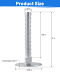 Zinc elevator bolt with flat head, 1/4-20 thread, 2 in long on white background.