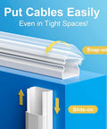 TV Cord Hider 42 Inch Cord Cover For Large Cable Management, Raceways For Four Cords, Wall Mount TV Wire Concealer