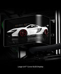 Wonder Vision 360 Turbo ARGB Black CPU Water Cooler with 6.67-Inch 3D Curved Screen Displaying White Car