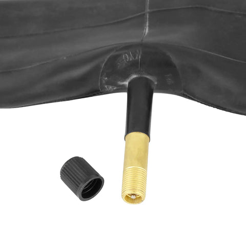 Close-up of Two Pack Premium Butyl Bike Inner Tubes With Schrader Valve 48mm For 700c Road Bikes Fits 35c To 43c Tires Includes Rim Strips