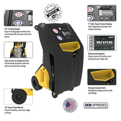 Shop Floor Legend R1234yf Auto AC Refrigerant Recovery Recycle Recharge System With Wireless Sync Seven Inch HD Touchscreen Oilless Pump Made In Usa For Quick No Sweat Garage Fixes