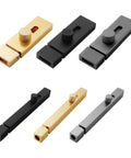 Tough As Nails Rustproof Slide Bolt Latch for Outdoor Garden Gates and Backyard Fences, featuring assorted colors and sizes.