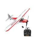 Volantex RC Plane 761-3 with remote control, showcasing Front Landing Gear Set P7611405 For Volantex RC Planes in mid-flight.