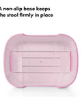 Rock Solid Toddler Step Stool With Sure Grip Rubber Base And Light Carry Handles showing non-slip base for stability.