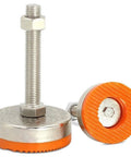 Heavy Hitter Adjustable Leveling Feet Solid As A Rock Carbon Steel Floor Shims No Sweat Quick Set Base Jacks Non Slip Support Pads For Industrial Racks And Heavy Equipment Rigged To Last 2 Pack with threaded stem and rubber base pads.