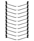 Slatwall Hooks For Retail Displays Easy Install 20 Pack Black Iron With 4mm Rod Thickness And Polished Burrfree Finish arranged vertically