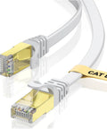 Game Ready Cat8 Ethernet Cable 6FT 40Gbps 2000MHz High Speed Flat Patch Cord with Gold Plated RJ45 Connectors for Router Gaming PC TV