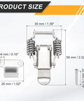 Super Tough Stainless Steel Spring Loaded Toggle Latches With Angle Hook For Toolbox Garage Cabinet And Barn Doors Rust Resistant Heavy Duty Locking Hasps Clamps Set Of 2 Pieces That Hold Up Big.. 59x35mm latch with screw