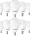 10 Pack E12 LED Bulbs G14 Globe Vanity Lights Daylight 5000K CRI92 450 Lumens 5W Equal 40W Frosted Non Dimmable Small Edison Screw Base UL Listed Energy Saving Long Lasting displayed in two rows