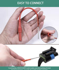 Hand holding Flexible Silicone Spoon Back Probes for Automotive Wiring 4mm Banana Plug Test Leads Compatible 2 Pack Weather Pack and Deutsch Style Back Probe Pins