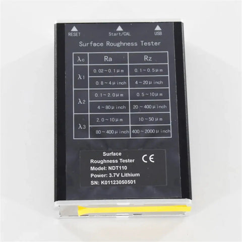 Heavy Duty Digital Surface Roughness Tester Delivering Legit Ra Rz Measurements showing measurement specifications on OLED display.