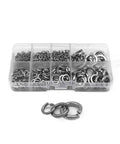 530 Piece 304 Stainless Steel Split Lock Washer Kit With M2 M3 M4 M5 M6 M8 M10 M12 Size Assortment, Heavy Duty Lock Washers That Prevent Nuts And Bolts From Loosening From Vibration, Great For Auto, Machinery, And DIY Projects. Assorted split lock washers in compartment case