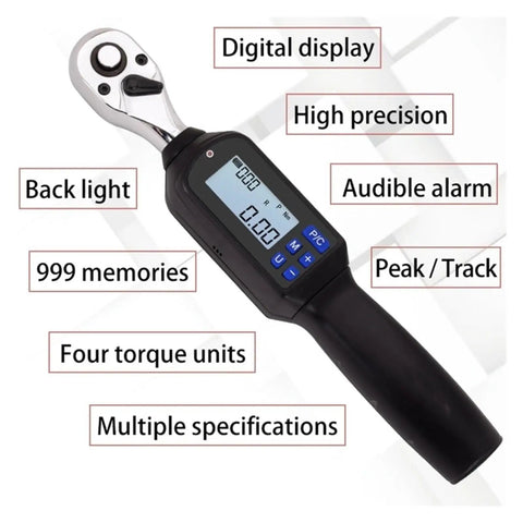 Mini Digital Torque Wrench With 2.5% Accuracy For Bike And Car Repair Adjustable Electric Torque Tester Featuring Large Display N.M Lbs Unit Swap Trace Peak Modes Compact Portable Design Perfect For Precision Work