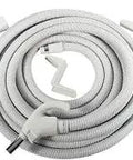 Central Vacuum Low Voltage Kit With 50 Ft Switch Control Hose, Light Gray Pearl, 360 Degree Swivel Handle, attachments