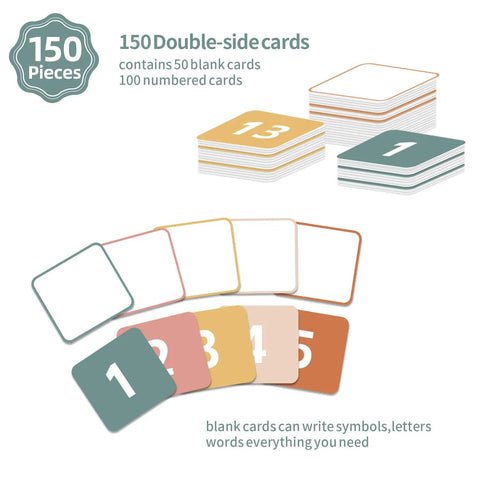 150 double-sided number cards from Boho Hundred Pocket Chart With 100 Pockets And 150 Double Sided Number Cards Numbers 1 To 100 Classroom Organizer For Students Home Learning Math Hands On Visual Aid.