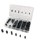 Pro Grade 80-Piece Vacuum Cap Kit For Car Lines And Hoses, 5/32 To 3/8 Inch, black rubber caps in case
