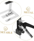 Close-up of Heavy Duty Hand Lifting Tool Jack 2 Piece Set showing metal precision base for tile installation.