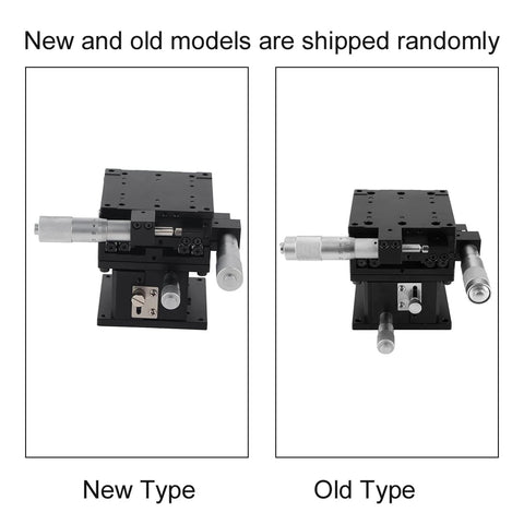 Aluminum 80X80mm Sliding Table Linear Stage With Precision Bearings Black Anodized Finish for Lab Positioning, two models shown.